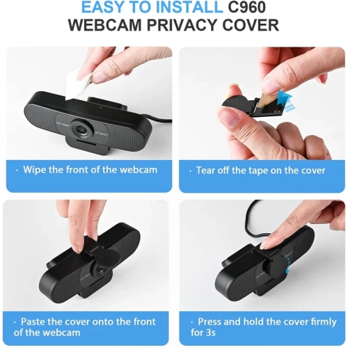 1080P Webcam with Microphone - C960 Web Camera with Privacy Cover, 2 Mics Streaming Webcam, 90°View Computer Camera, Plug&Play USB Webcam for