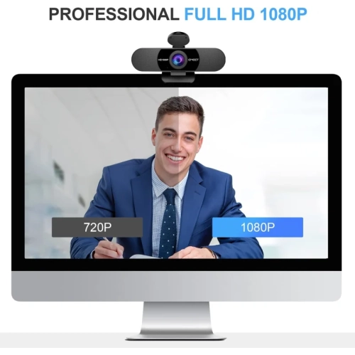 1080P Webcam with Microphone - C960 Web Camera with Privacy Cover, 2 Mics Streaming Webcam, 90°View Computer Camera, Plug&Play USB Webcam for