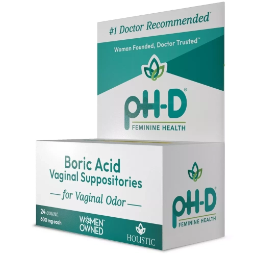 pH-D Feminine Health Boric Acid Vaginal Suppositories - 24ct