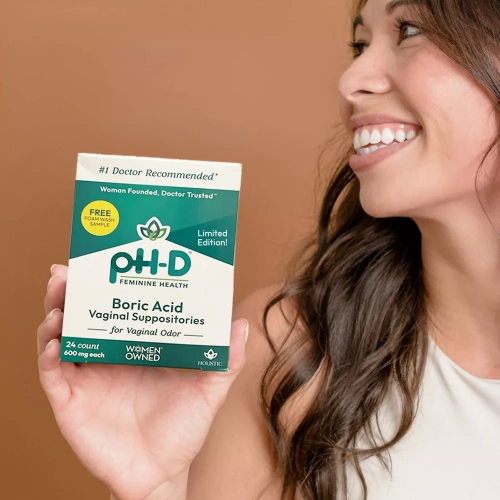 pH-D Feminine Health Boric Acid Vaginal Suppositories - 24ct