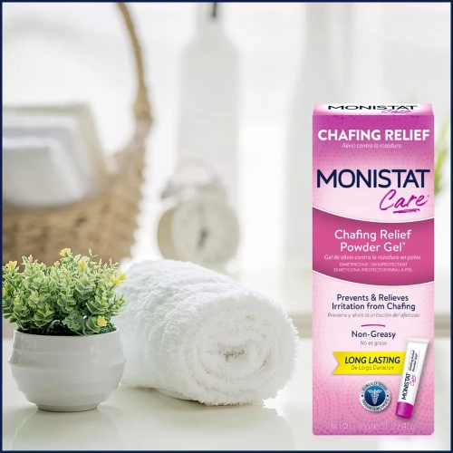 Monistat Care Feminine Chafing Relief Powder Gel, Anti-Chafe Protection - 1.5 oz, 2-Pack