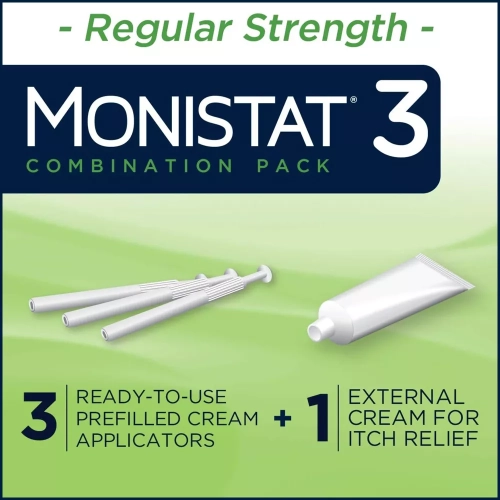Monistat 3-Dose Yeast Infection Treatment, 3 Prefilled Applicators & External Itch Cream