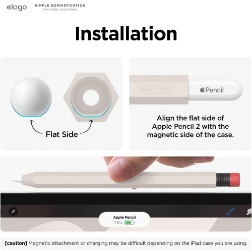 Étui à crayons classique elago compatible avec la housse de protection pour Apple Pencil de 2nd génération, silicone durable, habillage de