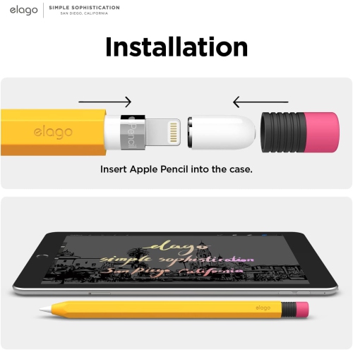 elago Classic Pencil Case Compatible with Apple Pencil 1st Generation Cover Sleeve, Classic Design, Perfect Grip, Protective Skin, Premium Silicone