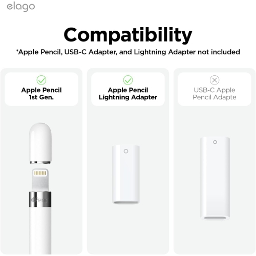 elago Classic Pencil Case Compatible with Apple Pencil and USB-Lightning Adapter [Adapter Not Included], Protective Silicone Skin Cover Sleeve