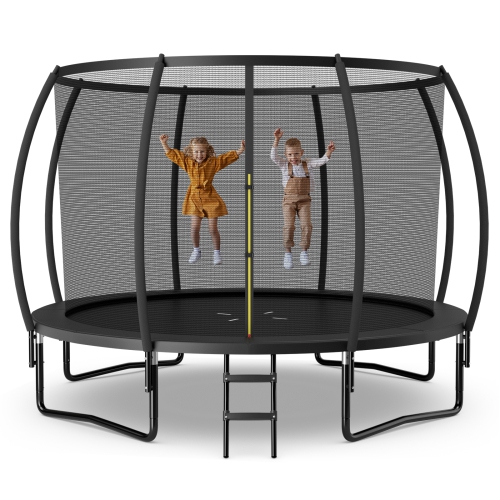TOPBUY  Trampoline 10Ft Approved Recreational Trampoline With Ladder Enclosure Safety Pad And Anti-Rust Galvanized Steel Frame Black/blue/orange