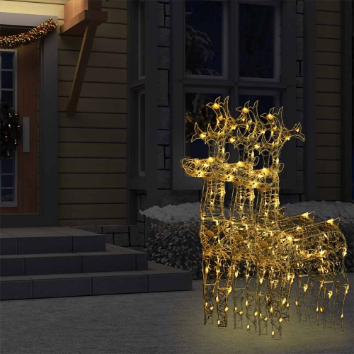 vidaXL Reindeer Christmas Decorations 3 pcs 60x16x100 cm Acrylic