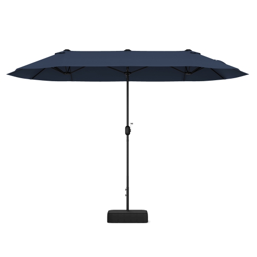 Image 1 de 10.. Gymax 13FT Double-sided Patio Umbrella w/ Crank Handle Umbrella Base Safety Lock
