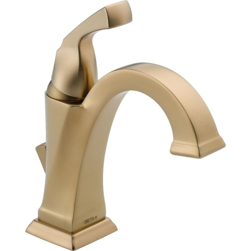 DELTA FAUCET  Dryden Single Hole Bathroom Faucet Bathroom Faucet, Single Handle, Diamond Seal Technology In Gold