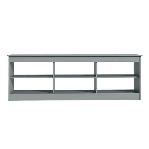 Madesa TV Stand Entertainment Center TV Bench with 6 Open Shelves Easy Cable Management for 65, 75 Inch Living Room and Bedroom Modern Wooden