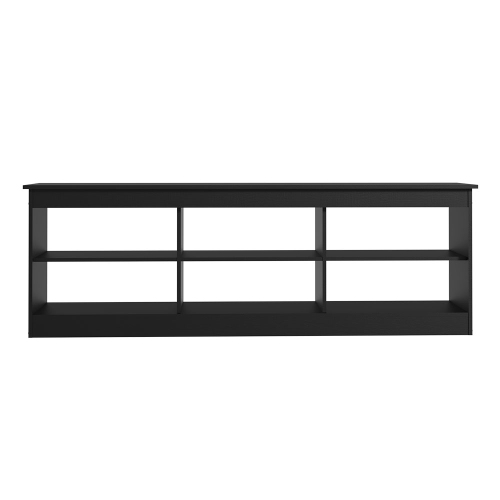 Madesa TV Stand Entertainment Center TV Bench with 6 Open Shelves Easy Cable Management for 65, 75 Inch Living Room and Bedroom Modern Wooden