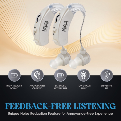 Amplificateur de son derrière l'oreille – appareil d'amplification auditive BTE et système d'amélioration du son numérique PSAD pour les