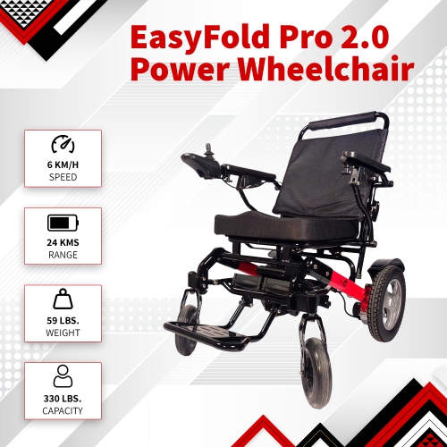 Pro 2.0 Electric Wheelchair, Lightweight, Foldable Motorized Wheelchair for Adults, Seniors - Black
