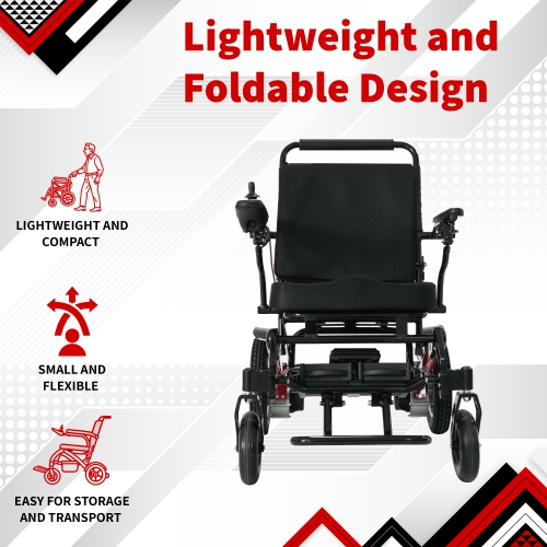 Pro 2.0 Electric Wheelchair, Lightweight, Foldable Motorized Wheelchair for Adults, Seniors - Black