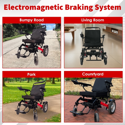 Pro 2.0 Electric Wheelchair, Lightweight, Foldable Motorized Wheelchair for Adults, Seniors - Black