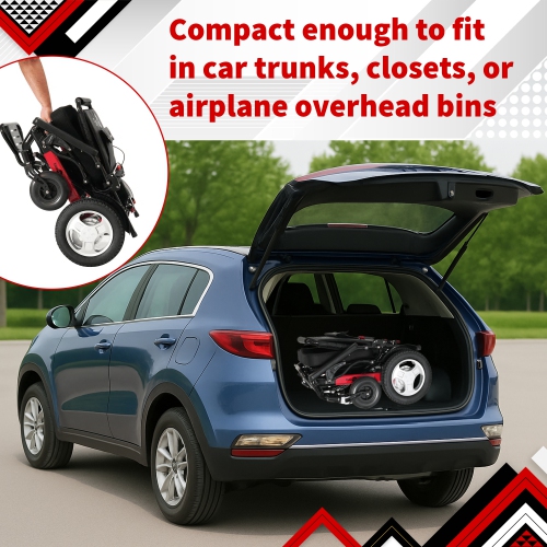 Pro 2.0 Electric Wheelchair, Lightweight, Foldable Motorized Wheelchair for Adults, Seniors - Black