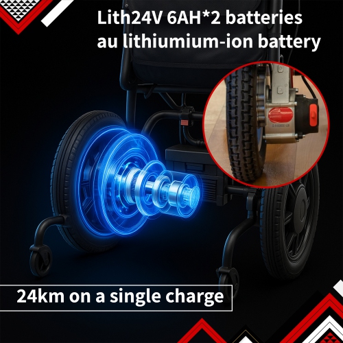 Pro 2.0 Electric Wheelchair, Lightweight, Foldable Motorized Wheelchair for Adults, Seniors - Black