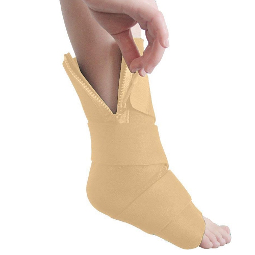 Image 1 of 3.. Zippered Adjustable Compression Ankle Support in Nude 2 pack
