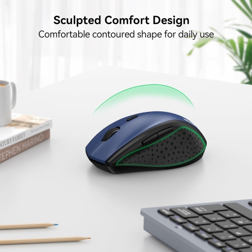 Wireless Mouse for Laptop, 2.4G Wireless Computer Mouse with 3200 Adjustable DPI, 30 Months Battery, Ergonomic Grips, 6 Buttons Cordless Mouse,