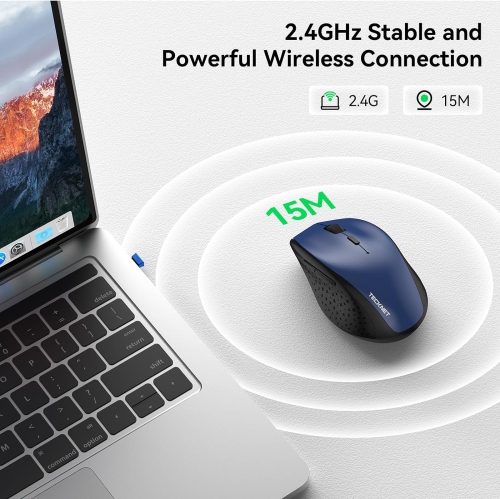 Wireless Mouse for Laptop, 2.4G Wireless Computer Mouse with 3200 Adjustable DPI, 30 Months Battery, Ergonomic Grips, 6 Buttons Cordless Mouse,