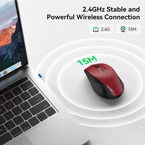 Wireless Mouse for Laptop, 2.4G Wireless Computer Mouse with 3200 Adjustable DPI, 30 Months Battery, Ergonomic Grips, 6 Buttons Cordless Mouse,