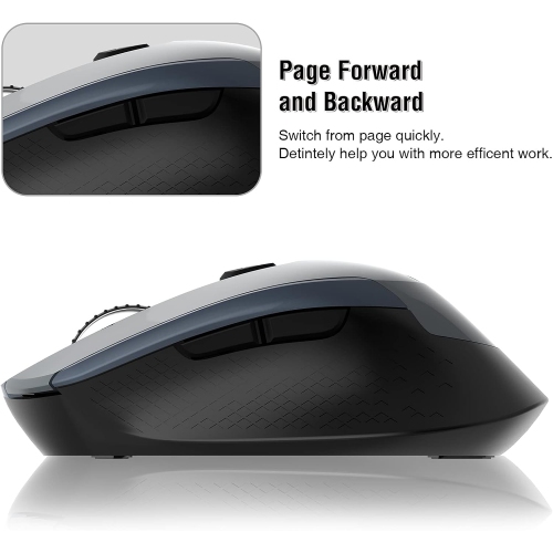 Wireless Computer Mouse, 2.4G Silent Cordless Mouse for Laptop, Mouse with 6 Buttons and 3 Adjustable DPI for Laptop, Deskbtop, MacBook, PC