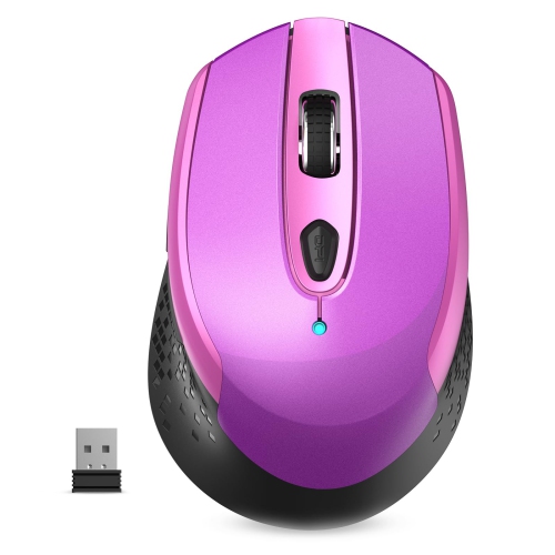 HLD Wireless Computer Mouse, 2.4G Silent Cordless Mouse for Laptop, Mouse With 6 Buttons And 3 Adjustable Dpi for Laptop, Deskbtop, Macbook, PC (Purple)