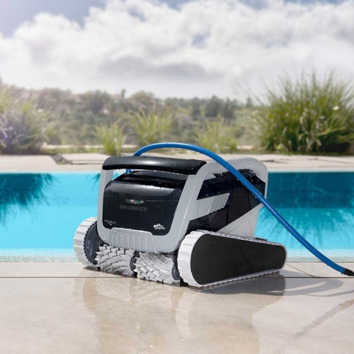 Aspirateur de piscine robotique Dolphin Explorer E70 avec contrôle Wi-Fi – panier universel inclus pour un rangement sans tracas – idéal pour tous