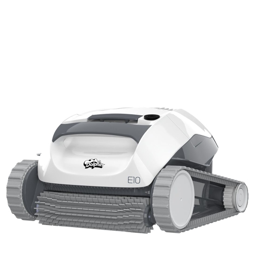 Dolphin E10 Robotic Pool Vacuum Cleaner — Powerful Active Scrubbing Brush — Easy-Access Top Load Filters — Ideal for Above-Ground Swimming Pools up t