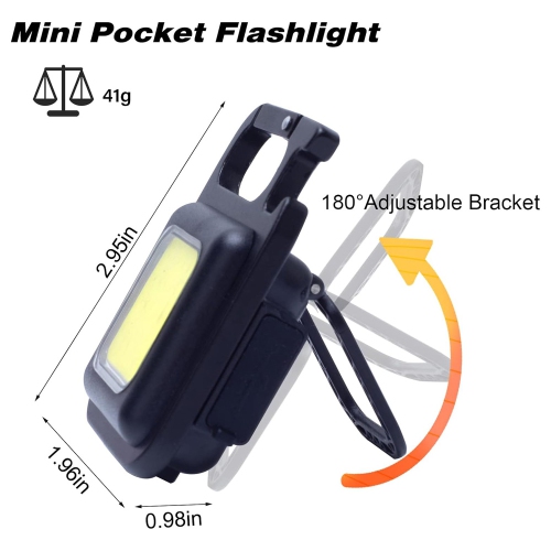 axGear COB LED Flashlight Keychain 500 Lumens Mini Portable Rechargeable Magnet