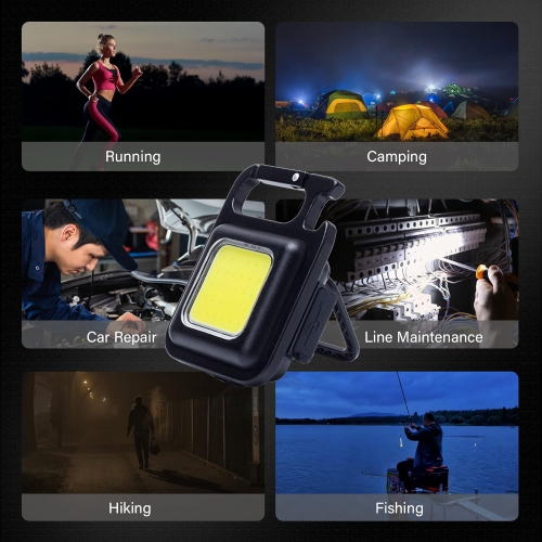 axGear COB LED Flashlight Keychain 500 Lumens Mini Portable Rechargeable Magnet