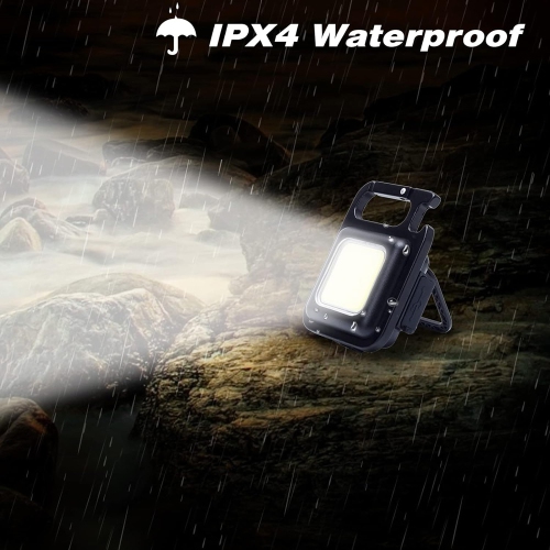 axGear COB LED Flashlight Keychain 500 Lumens Mini Portable Rechargeable Magnet