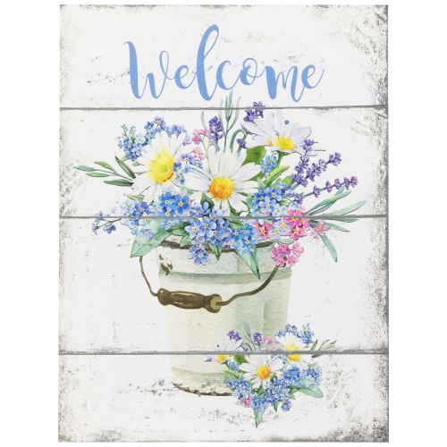 Affiche murale « Welcome » florale du printemps – 16 po