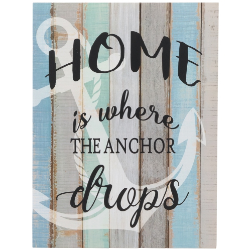 L'affiche murale gouttes d'ancre « Home is Where the Anchor » de 16 po