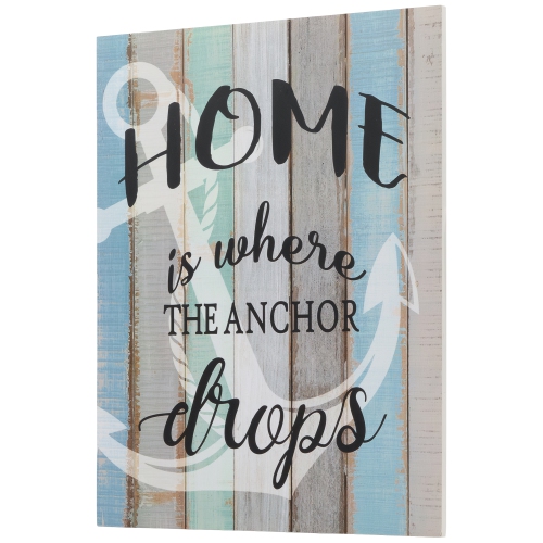 16" Home is Where the Anchor Drops Wall Sign