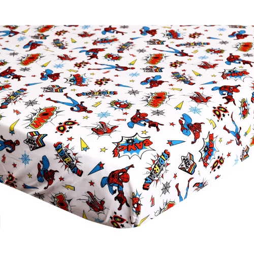 Marvel Spider-Man Comic Toddler Sheet Set for Kids - 3 Pcs Bedding Set - Comforter, Fitted Sheet and Pillowcase