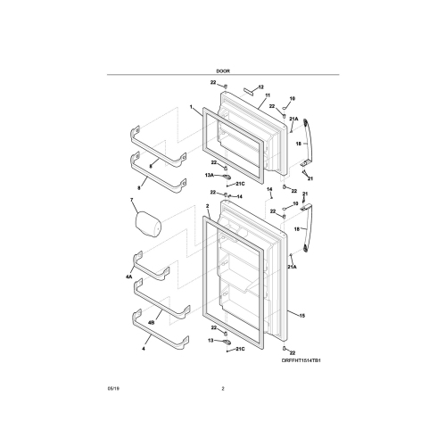 242193202 Frigidaire Refrigerator Door Gasket, White