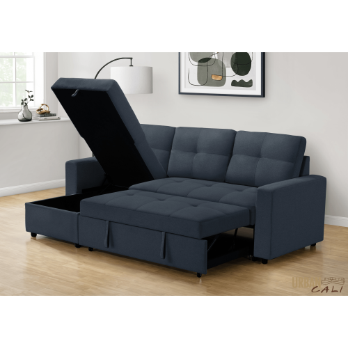 Urban Cali Venice Sleeper Sectional Sofa Bed with Reversible Storage Chaise