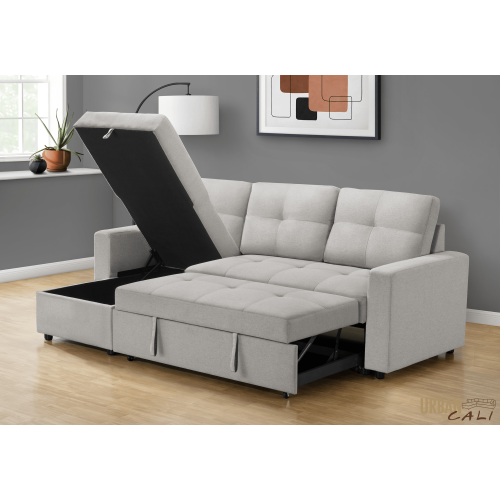 Urban Cali Venice Sleeper Sectional Sofa Bed with Reversible Storage Chaise