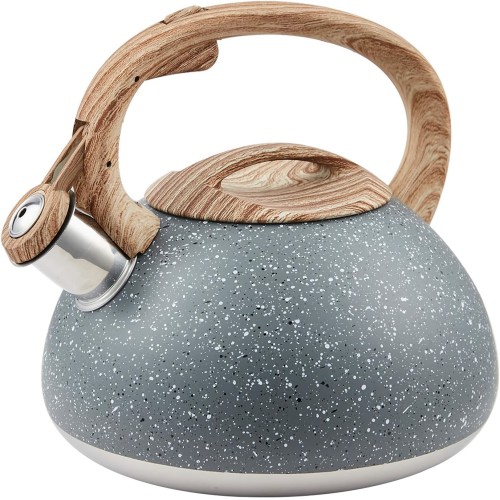 LUXGRACE 2.5 QT Tea Kettle, Whistling Tea Pot with Wood Pattern Handle ...