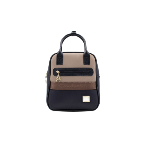 CAVALINHO  Club for Her Backpack Darknavy / (18370419) - Leather And Canvas In Tan