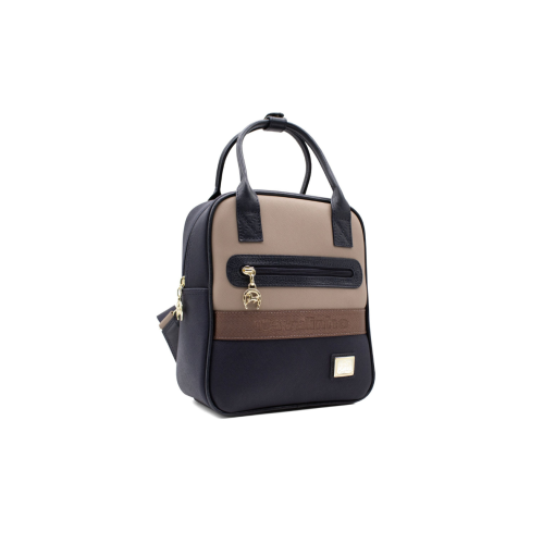 Cavalinho Club for Her Backpack DarkNavy / Tan - Leather and Canvas