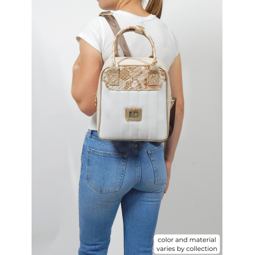 Cavalinho Club for Her Backpack DarkNavy / Tan - Leather and Canvas