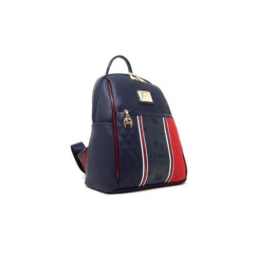 Cavalinho Prestige Backpack Navy / Red / White - Leather and Canvas