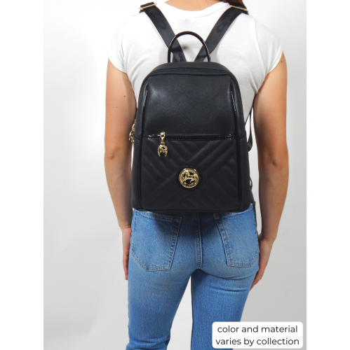 Cavalinho Prestige Backpack Navy / Red / White - Leather and Canvas