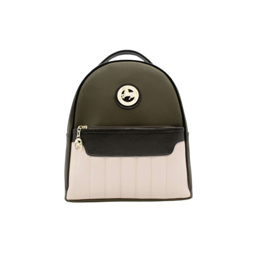 Cavalinho Grace Backpack Dark Olive Green / Beige - Leather and Canvas