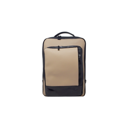 Image 1 of 6.. Cavalinho Club for Him Backpack Tan / Black - Leather and Canvas