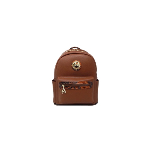 Image 1 of 4.. Cavalinho Cherry Blossom Backpack Saddle Brown - Leather and Canvas