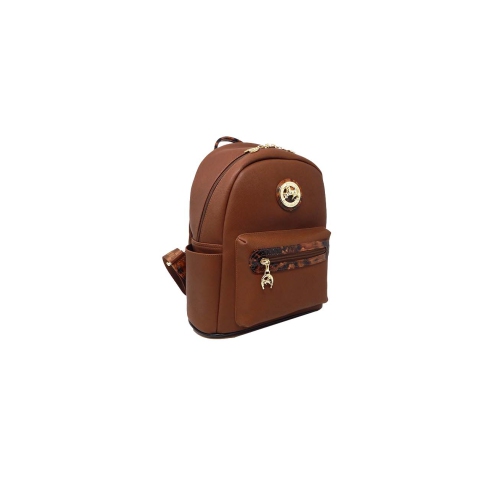 Cavalinho Cherry Blossom Backpack Saddle Brown - Leather and Canvas