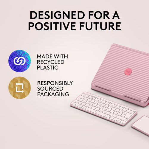 Ensemble bureau escamotable Casa de Logitech avec support pour portable, clavier et pavé tactile pour portable/MacBook - Rose